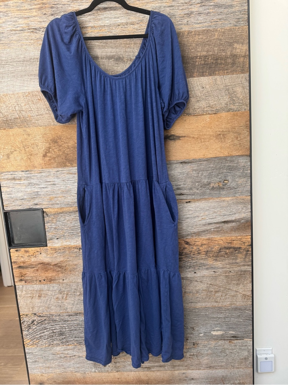 Velvet by Graham & Spencer Blue Tiered Midi Dress